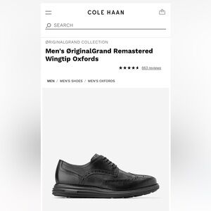 Cole Haan Black Men’s Original Grand  Leather Oxfords